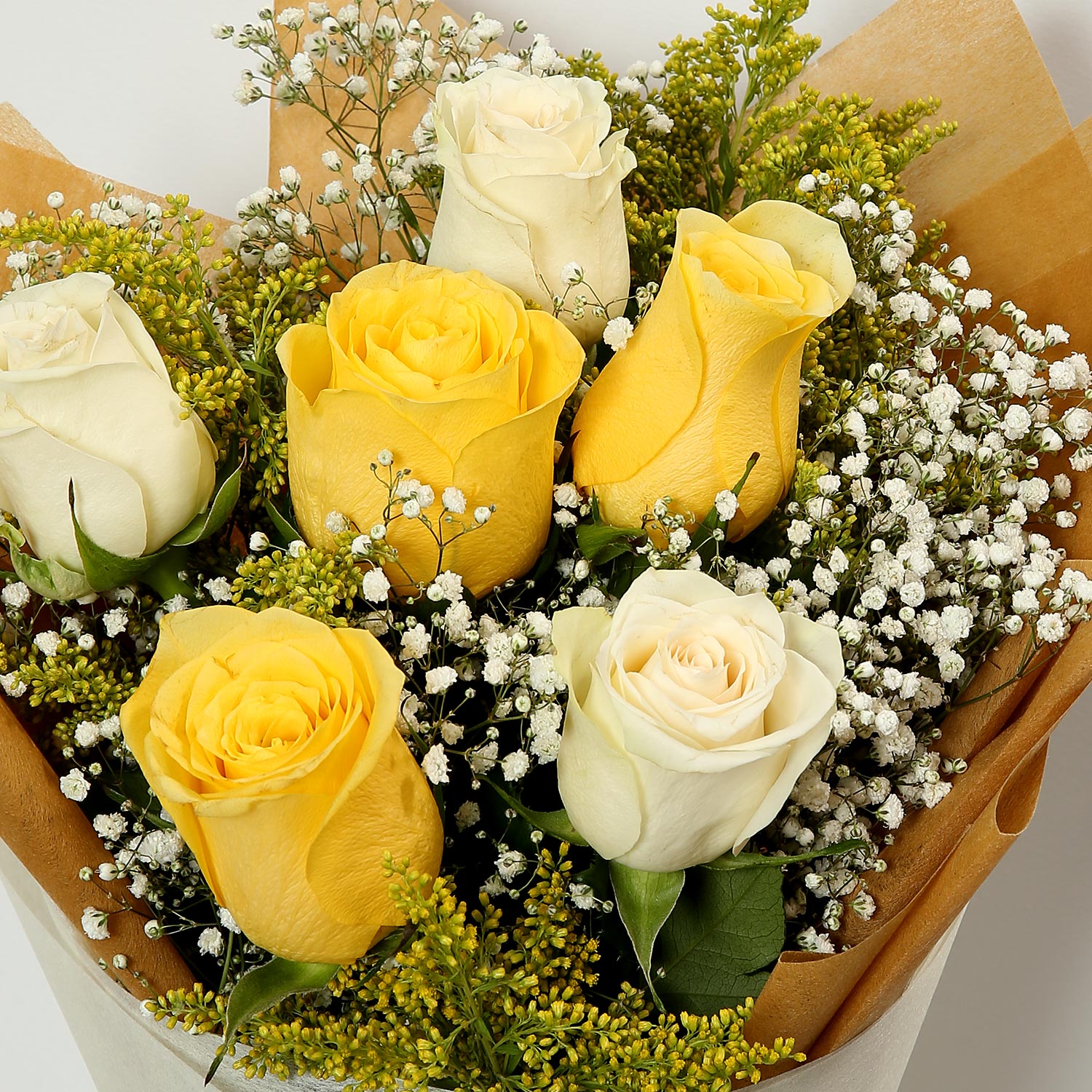 Buy White and Yellow Roses Bouquet | Arablly.com