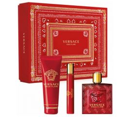Versace Eros Flame 3pc Set for Men (EDP 100mL+10mL+150mL Shower Gel)​​