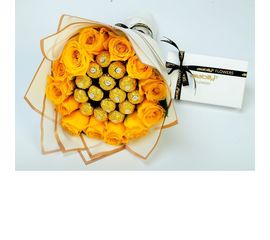 15 Yellow Roses with Chocolates