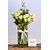 White Baby Roses in Plam Spring Vase