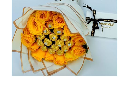 15 Yellow Roses with Chocolates