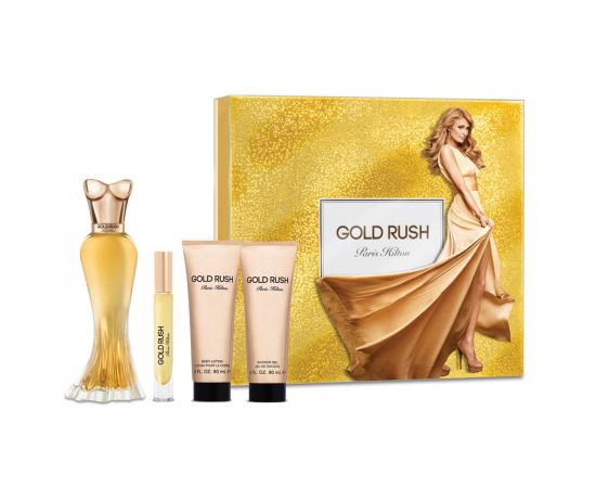 Paris Hilton Gold Rush 4Pc Set for Women (EDP100mL +BL90mL+SG90+M6)