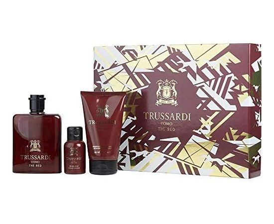 Trussardi Uomo The Red 3pc Set by Trussardi for Men (EDT 100mL + Shampoo & Shower Gel 100 mL + Soap 50 mL)