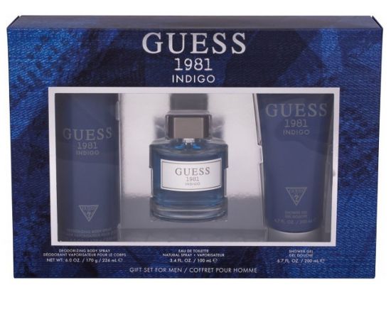 Guess 1981 Indigo 3Pc giftset for Men (EDT 100mL + 226 mL deodorant + 200 mL shower gel)