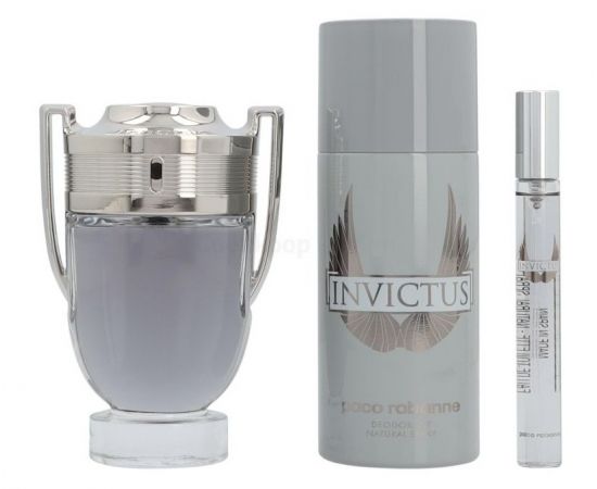 Invictus 3pc Gift set by Paco Rabanne for Men (EDT 100mL + 10mL +150mL Deodorant)