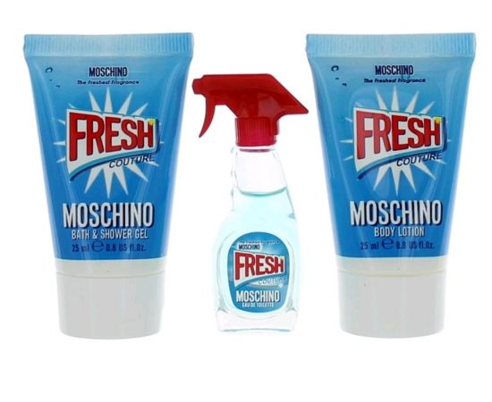 Moschino Fresh Couture 3Pc Set for Women (EDT 5mL + Shower Gel 25mL + Body Lotion 25mL)